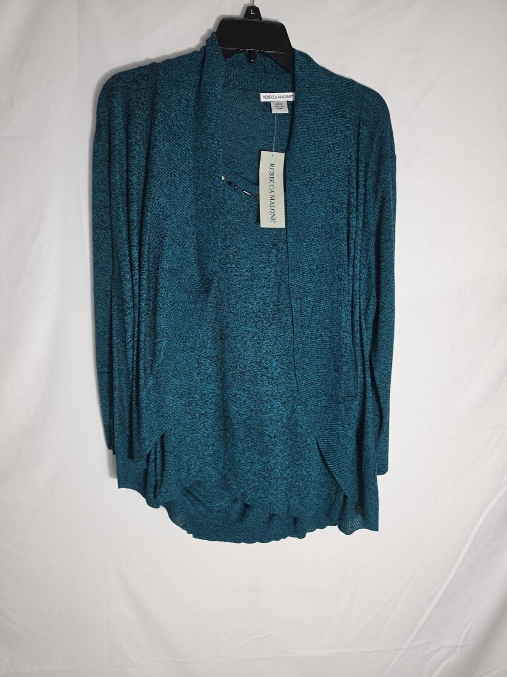 Rebecca Malone Teal Blouse With In A Blouse Women's Long Sleeve Size Large